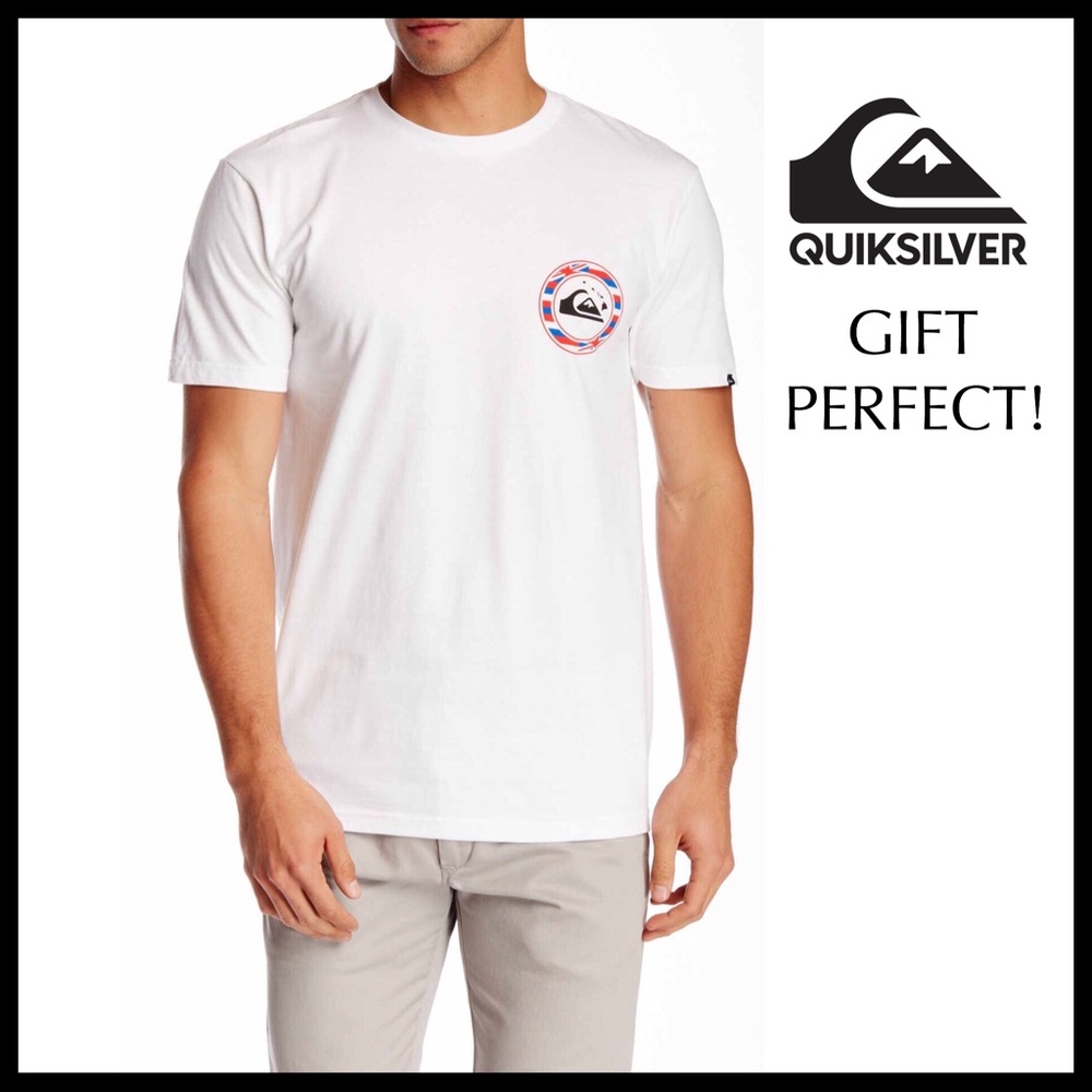 QUICKSILVER WHITE COTTON TEE SHORT SLEEVE T-SHIRT A2C